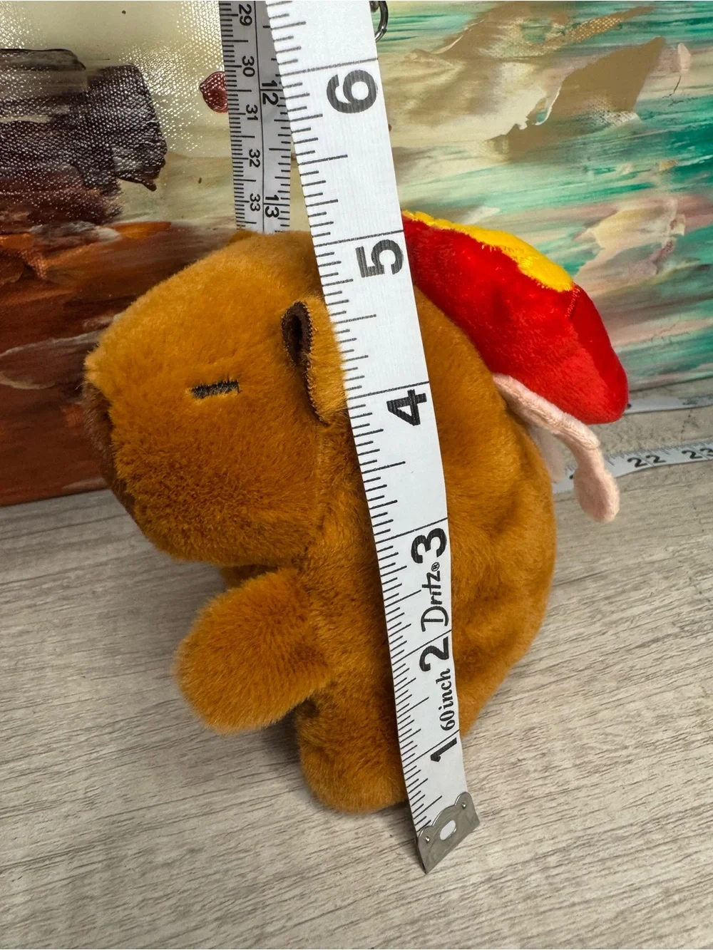 Cute Capybara Plush Keychain w/ French Fries Backpack Charm